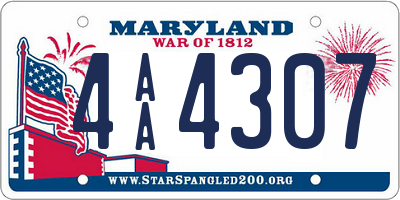 MD license plate 4AA4307