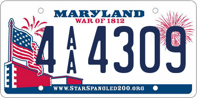 MD license plate 4AA4309