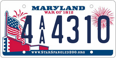 MD license plate 4AA4310