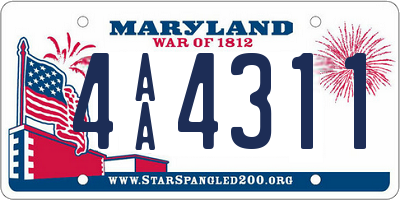 MD license plate 4AA4311