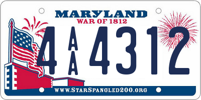 MD license plate 4AA4312