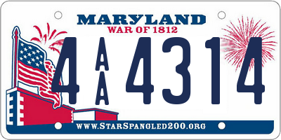 MD license plate 4AA4314