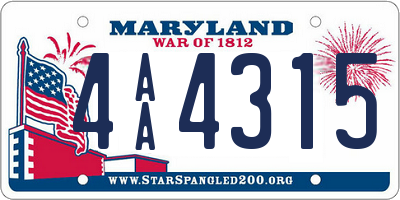 MD license plate 4AA4315