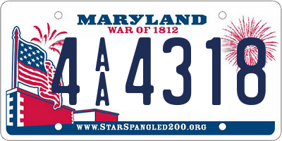 MD license plate 4AA4318