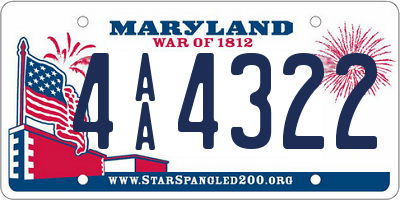 MD license plate 4AA4322