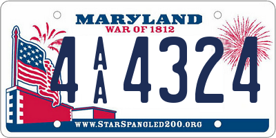 MD license plate 4AA4324