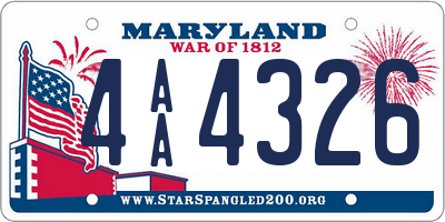 MD license plate 4AA4326