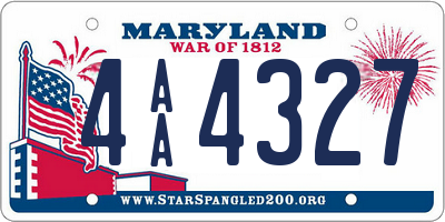 MD license plate 4AA4327