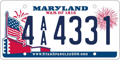 MD license plate 4AA4331