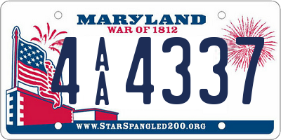 MD license plate 4AA4337