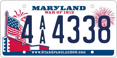 MD license plate 4AA4338