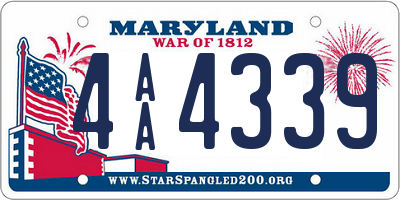 MD license plate 4AA4339