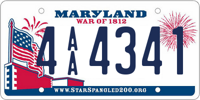 MD license plate 4AA4341