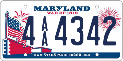 MD license plate 4AA4342