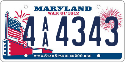 MD license plate 4AA4343