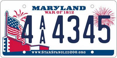 MD license plate 4AA4345