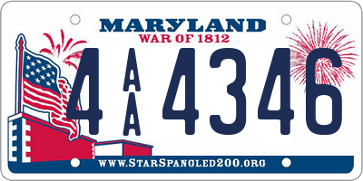 MD license plate 4AA4346