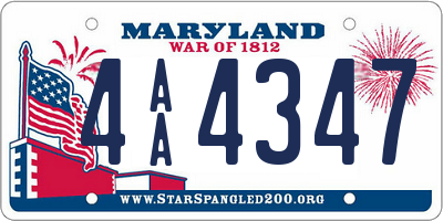 MD license plate 4AA4347