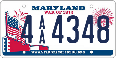 MD license plate 4AA4348