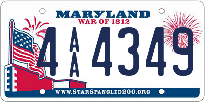 MD license plate 4AA4349