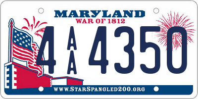 MD license plate 4AA4350