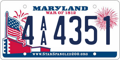 MD license plate 4AA4351