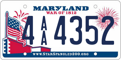 MD license plate 4AA4352