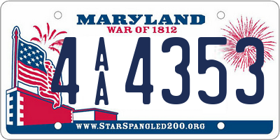 MD license plate 4AA4353