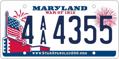 MD license plate 4AA4355