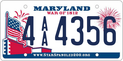 MD license plate 4AA4356