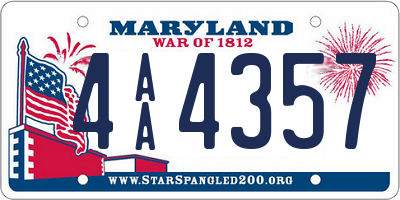 MD license plate 4AA4357