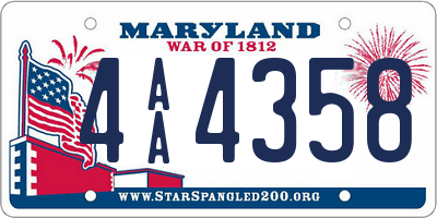 MD license plate 4AA4358