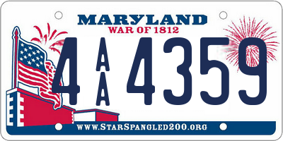 MD license plate 4AA4359