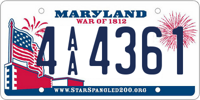 MD license plate 4AA4361