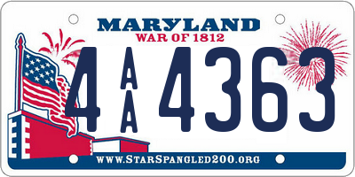 MD license plate 4AA4363