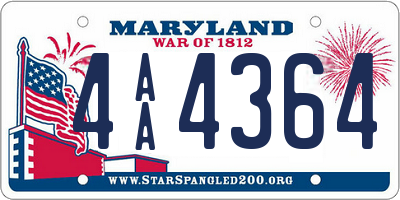 MD license plate 4AA4364