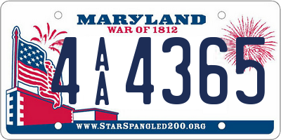 MD license plate 4AA4365