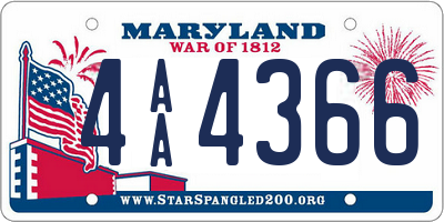 MD license plate 4AA4366