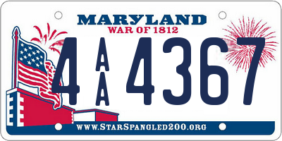 MD license plate 4AA4367