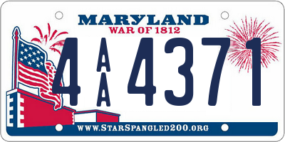 MD license plate 4AA4371