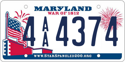 MD license plate 4AA4374