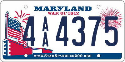 MD license plate 4AA4375