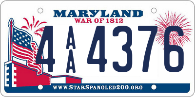 MD license plate 4AA4376