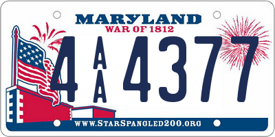 MD license plate 4AA4377