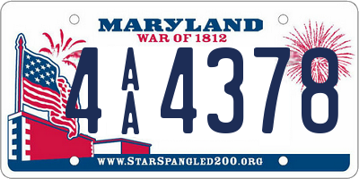 MD license plate 4AA4378