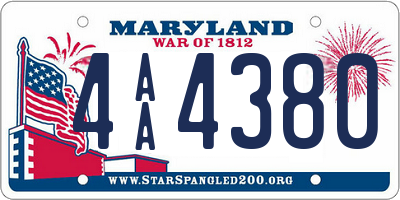 MD license plate 4AA4380