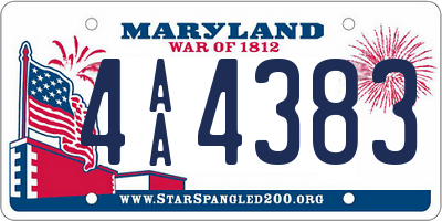 MD license plate 4AA4383