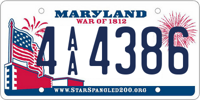 MD license plate 4AA4386