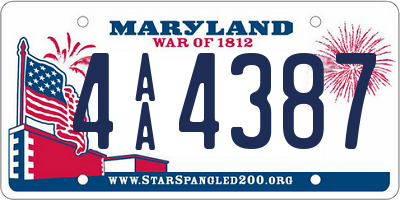 MD license plate 4AA4387