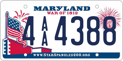 MD license plate 4AA4388